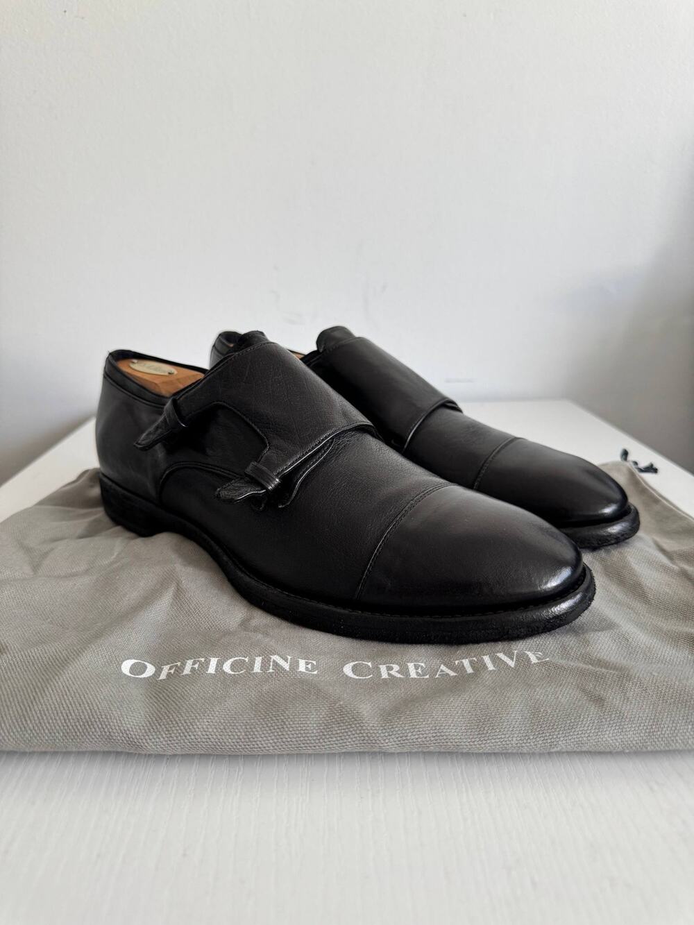 Officine Creative Princeton Leather Monk Strap Shoes 10 US